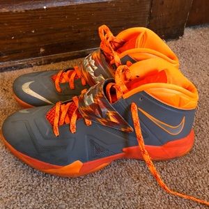 Nike men’s basketball shoes- orange and grey